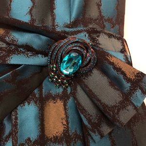 Blue/Black Cocktail Dress w/gemstone belt